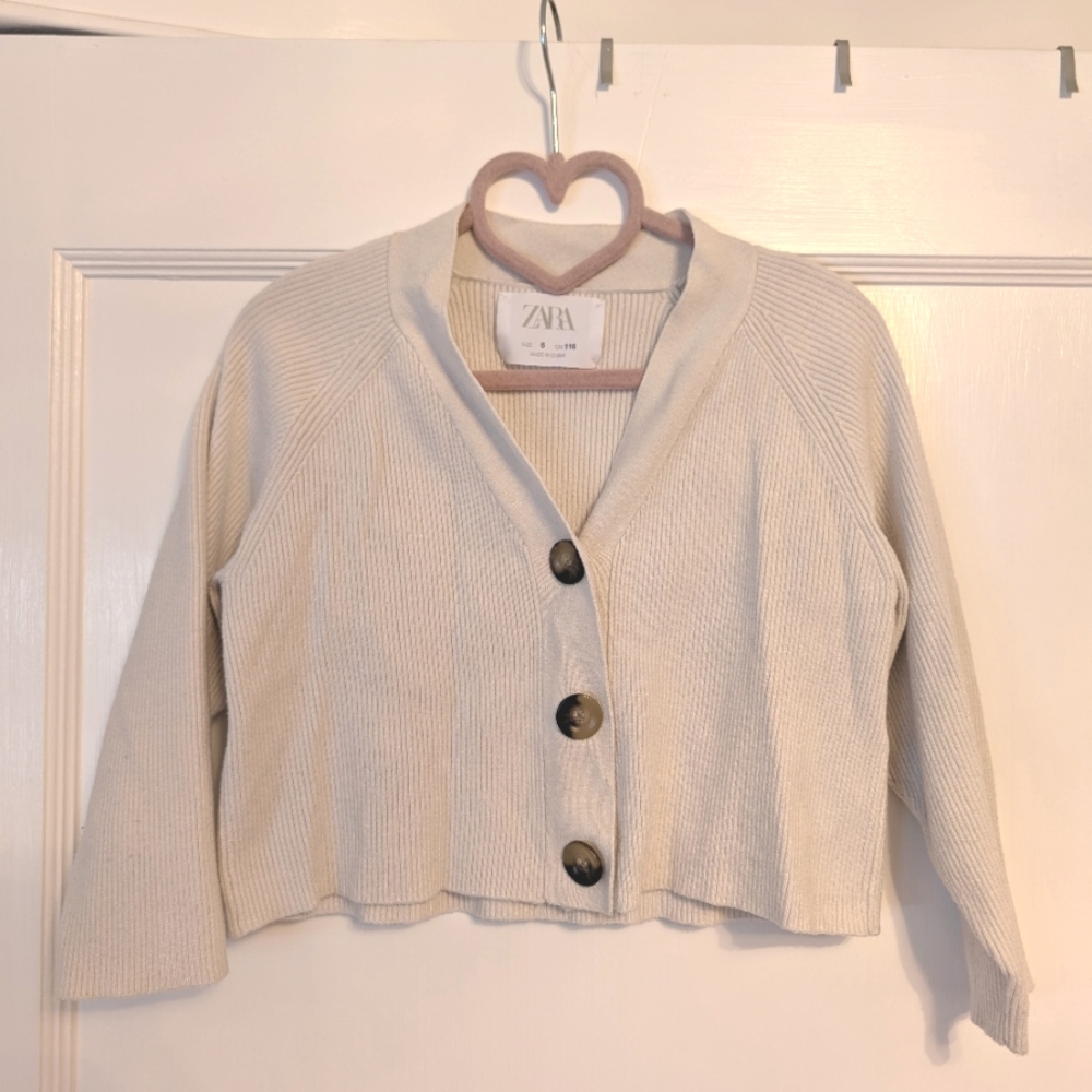 Zara Ribbed Cropped Cardigan Girls 6